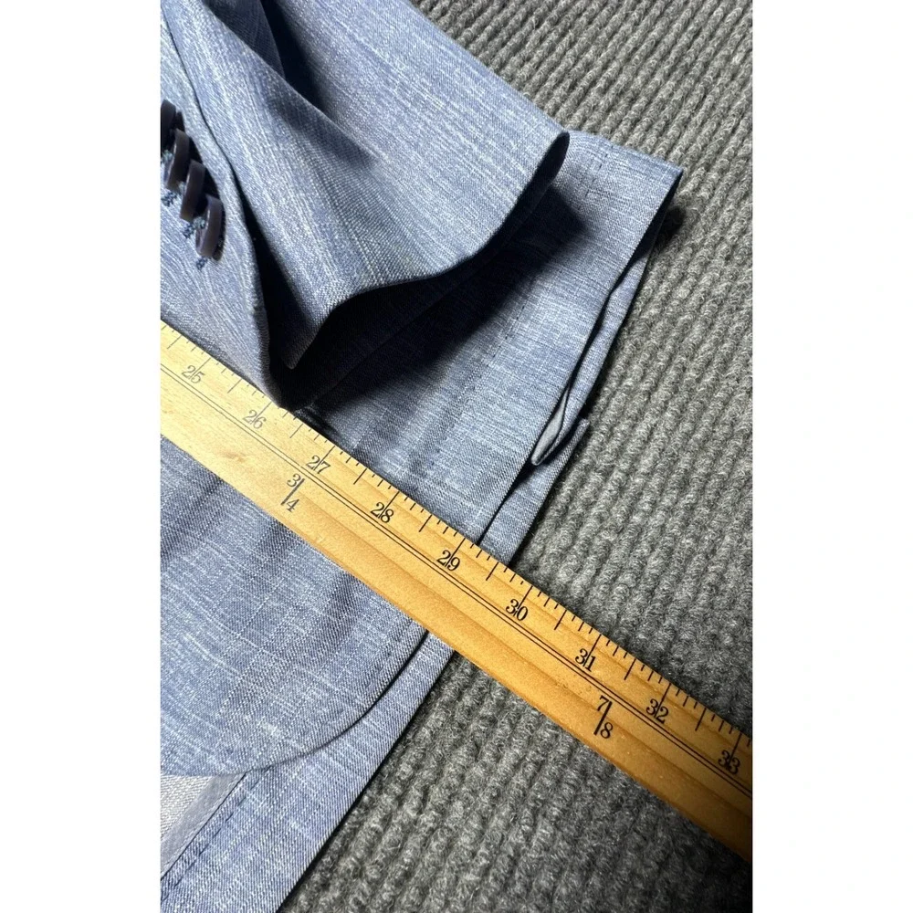HUGO BOSS Sport Coat Mens 40R Blue Guabello Wool Linen Two Button Blazer